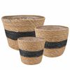 vidaXL 3 st Naturel en Zwart &Oslash;26 x 19 cm 100% Zeegras