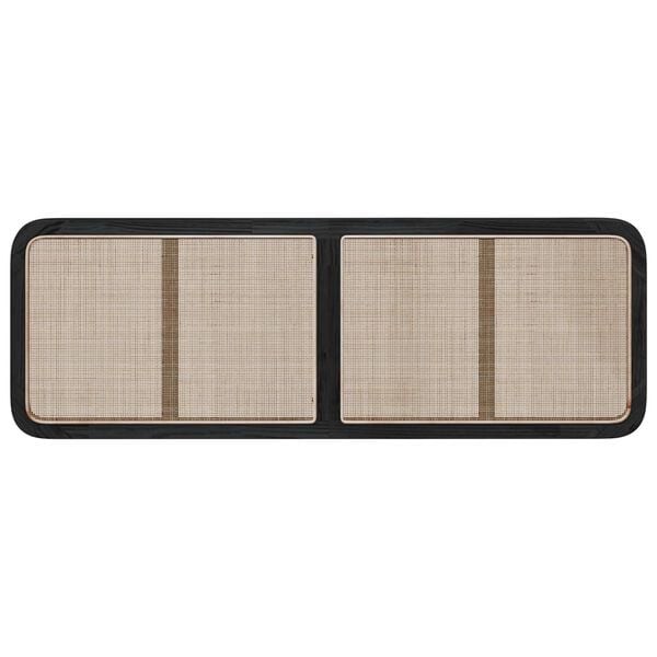 vidaXL Hoofdbord met hoofdeinde Zwart 160 x 55 x 3 cm Rattan