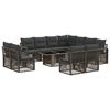 vidaXL Tuinbankenset 12 st Grijs en Donkergrijs poly rattan