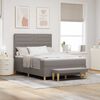 vidaXL Boxspring bed met matras met hoofdeinde Taupe 140 x 200 cm Stof