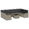 vidaXL Tuin Sofa Set 10 st Lichtgrijs poly rattan