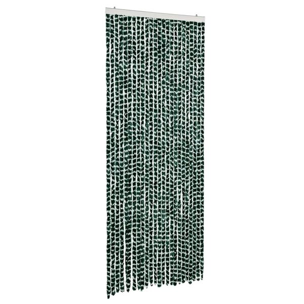 vidaXL Vliegengordijn 100x200 cm chenille groen en wit