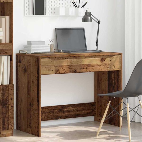 vidaXL Bureau met lade Oudhout 100 x 50 x 78 cm Geconstrueerd hout