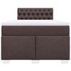 vidaXL Boxspring met matras stof donkerbruin 120x200 cm