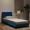 vidaXL Bedframe met LED zonder matras "Hanko" fluweel blauw 90x200 cm