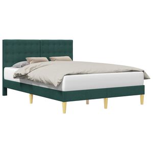 vidaXL Bedframe met hoofdeinde Donkergroen 140 x 190 cm Stof