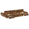 vidaXL Opbergbedframe met lade Gerookt eiken 120 x 190 cm Bewerkt hout