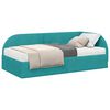 vidaXL Hoekbedframe met Matras met hoofdeinde 2 st Turquoise Fluweel
