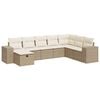 vidaXL 8-delige Loungeset met kussens poly rattan beige
