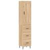 vidaXL Hoge kast 34,5x34x180 cm bewerkt hout sonoma eikenkleurig