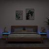 vidaXL Nachtkastjes met LED 2 st 40x39x48,5 cm sonoma eikenkleurig