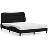 vidaXL Bed met matras "Hvar" stof zwart 140x200 cm