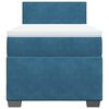 vidaXL Boxspring met matras fluweel blauw 90x200 cm