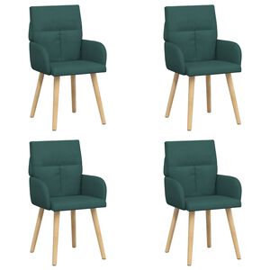 vidaXL Eettafelstoelen 4 st Stof Donkergroen 60 x 56 x 96 cm
