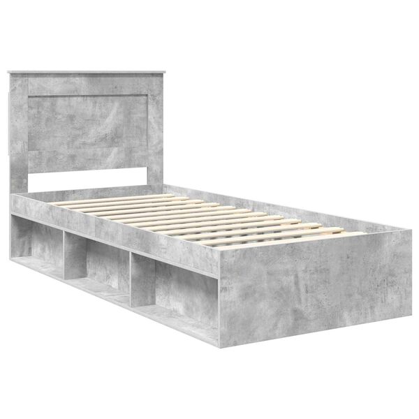 vidaXL Bedframe met lade Concerte Grijs 75 x 190 cm Massief grenenhout