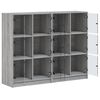 vidaXL Boekenkast met deuren 136x37x109 cm hout grijs sonoma eiken