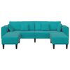 vidaXL Bank met kussen 3 pcs Turquoise Fluweel