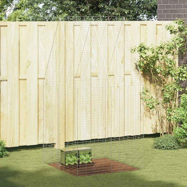 vidaXL Konijnenkooi Zilver 400 x 100 x 210 cm Gegalvaniseerd staal