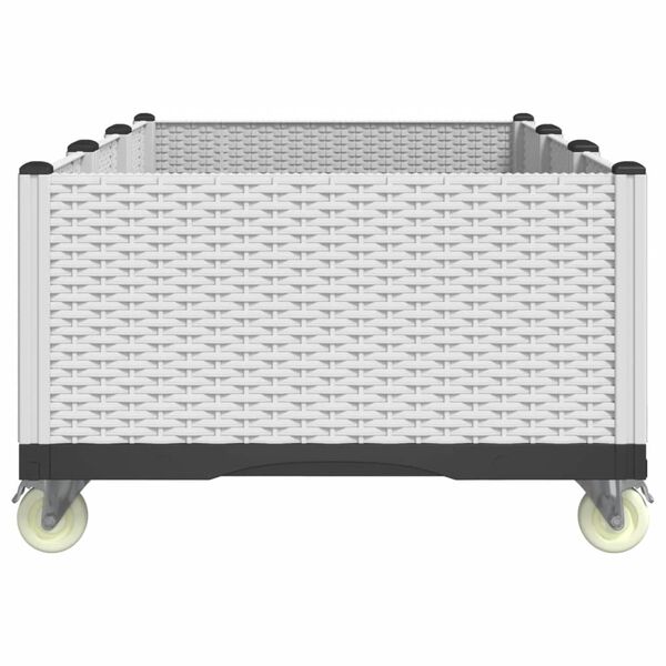 vidaXL Plantenbak met wielen 150x80x54 cm polypropeen wit