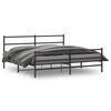 vidaXL Bedframe met hoofd- en voeteneinde&nbsp;metaal zwart 200x200 cm