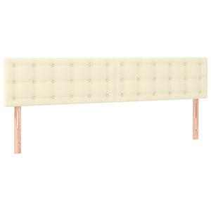 vidaXL Hoofdborden 200x5x78/88 cm kunstleer cr&egrave;mekleurig