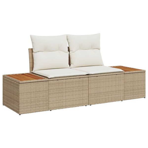 vidaXL Tuin Sofa Set 7 pcs Beige poly rattan