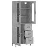vidaXL Hoge kast 69,5x34x180 cm bewerkt hout betongrijs
