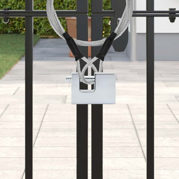 vidaXL Hangslot 2 pcs Zilver 7,9 x 5 x 1,9 cm IJzer