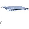 vidaXL Uitschuifbare luifel Blauw en Wit 300 x 250 cm Polyester