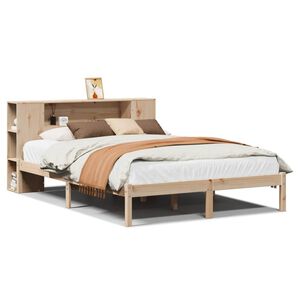 vidaXL Bed met boekenkast zonder matras massief grenenhout 120x190 cm