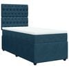 vidaXL Boxspring met matras fluweel donkerblauw 90x200 cm