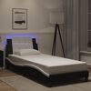 vidaXL Bedframe met LED zonder matras "Zadar" zwart en wit 90x190 cm