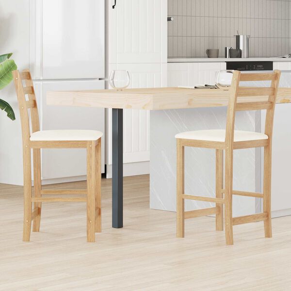 vidaXL Eettafelstoelen 2 pcs Naturel 40 x 47,5 x 99,5 cm
