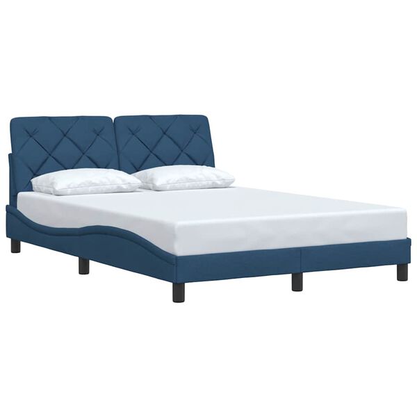 vidaXL Bedframe zonder matras 120x200 cm stof blauw