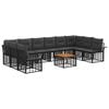 vidaXL Buiten bankenset 11 pcs Zwart en Donkergrijs Polyester