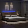 vidaXL Bedframe met LED zonder matras "Hvar" cappuccino 200x200 cm