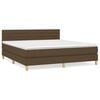 vidaXL Boxspring met matras stof donkerbruin 180x200 cm