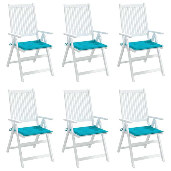 vidaXL Tuinstoelkussens 6 st 40x40x4 cm stof turquoise