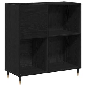 vidaXL Platenkast Zwart Eiken 85 x 38 x 89 cm Bewerkt hout