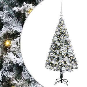 vidaXL Kunstkerstboom met 150 LED Wit 120 cm PVC en Staal en Kunststof
