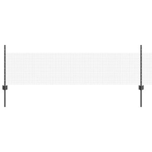vidaXL gelast draadhek met palen 25 x 0,5 m Gegalvaniseerd staal Grijs