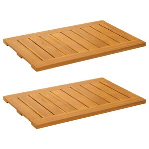 vidaXL Badmat 2 st Naturel 60 x 40 cm Massief Acaciahout