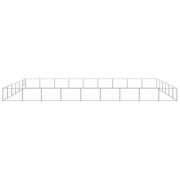 vidaXL Hondenkennel 54 m&sup2; staal zilverkleurig