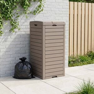 vidaXL Vuilnisbak voor buiten 41x41x86 cm polypropeen lichtbruin