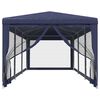 vidaXL Partytent met 8 mesh zijwanden 3x9 m HDPE blauw