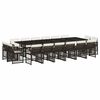 vidaXL 17-delige Tuinset met kussens poly rattan bruin
