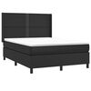 vidaXL Boxspring met matras en LED kunstleer zwart 140x200 cm