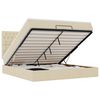 vidaXL Ottoman bed met matras en LED's 180x200cm stof cr&egrave;mekleurig