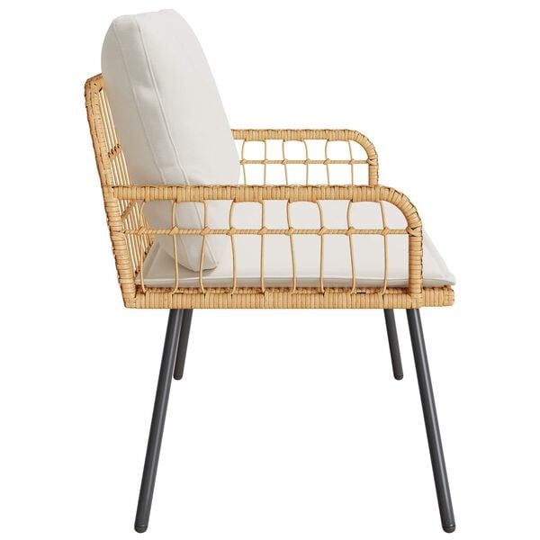 vidaXL Tuinbank met kussen Natuur 114 x 64 x 90cm Staal