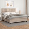 vidaXL Boxspring met matras kunstleer cappuccinokleurig 180x200 cm